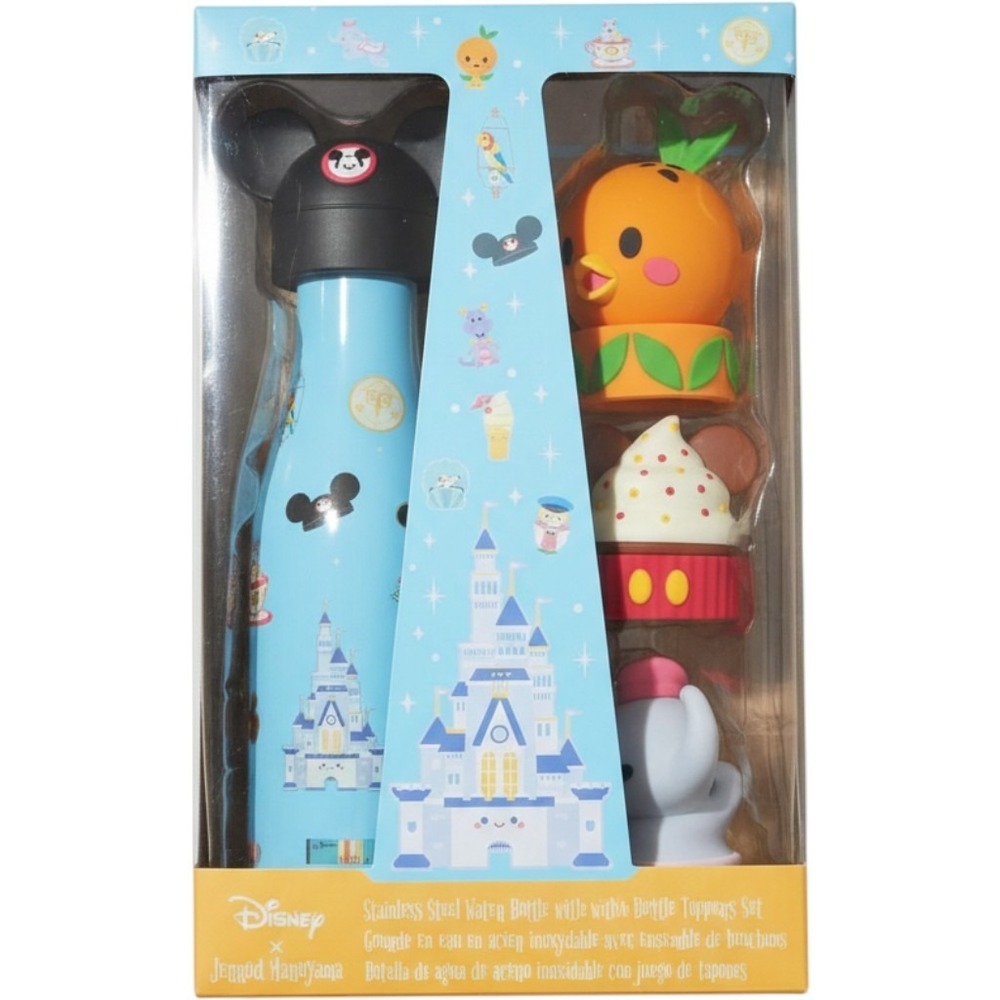 Disney X Jerrod Maruyama Stainless Steel Water Bottle 4 Park Icon Toppers New